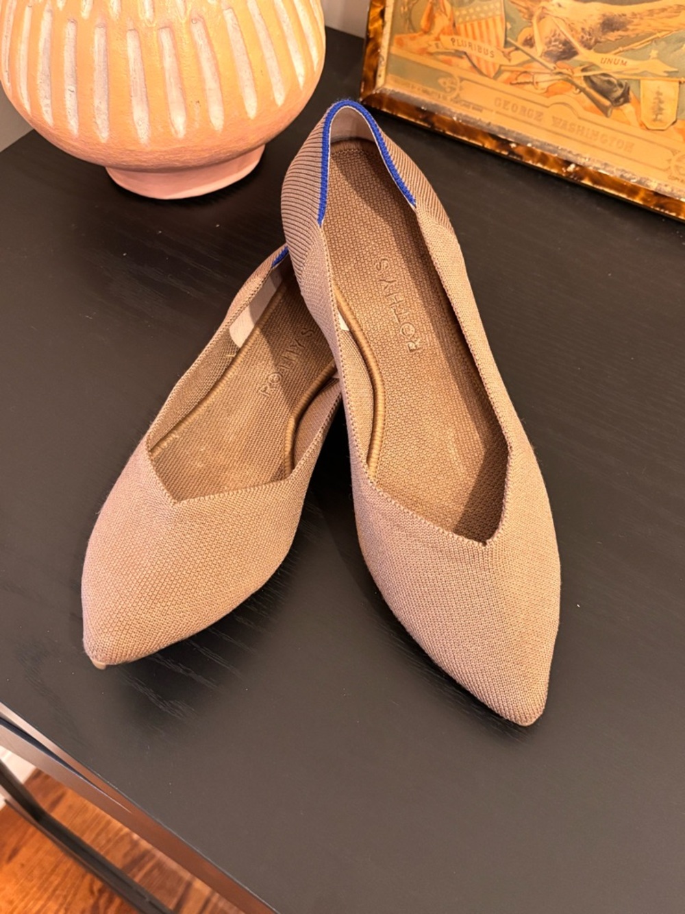 Rothy’s Women’s The Point Flat Pointed Toe Size 9.5 Portobello Taupe